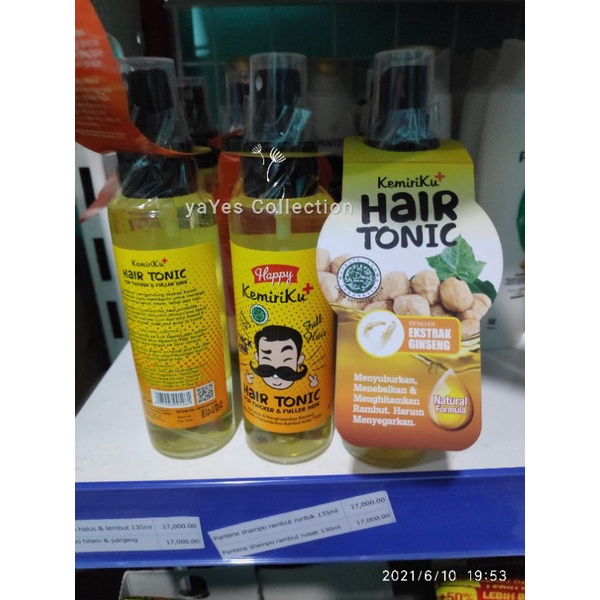 Hair Tonic Kemiriku 125 ml Spray Klimis Pomade 80g menyuburkan Hitam Tebal Rambut Happy Kemiri Thicker fuller Hair Men