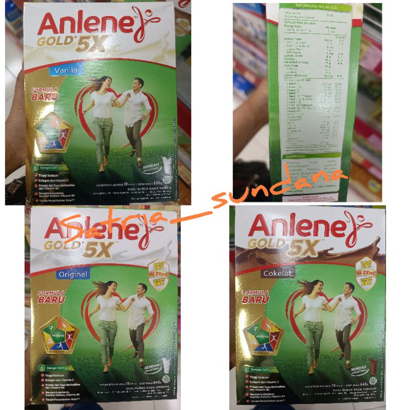 

Susu Bubuk Anlene Gold 5X Ukuran 600gr/620gr rasa vanila/coklat/original Untuk Usia Lansia