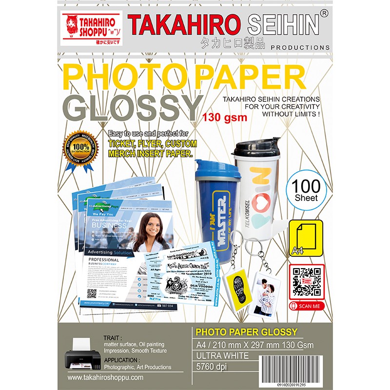 

Kertas Glossy 130 Gsm A4 Takahiro Seihin