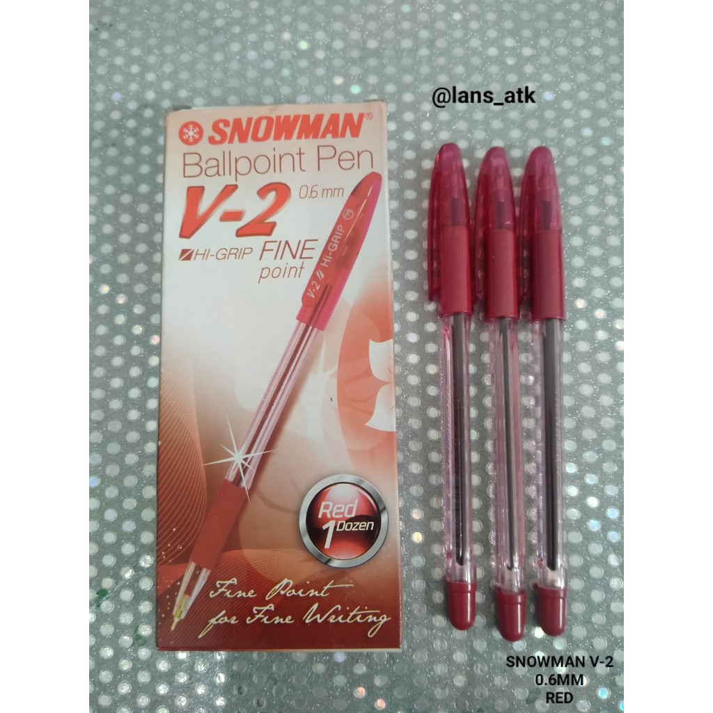 

BALLPOINT PEN SNOWMAN V-2 MERAH/ PULPEN SNOWMAN V2 RED