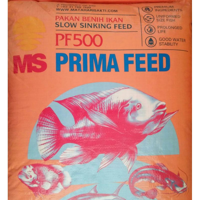 Pakan Benih Ikan Bibit Ikan Lele Nila Gurame Prima Feed PF 500 Repack 500gr