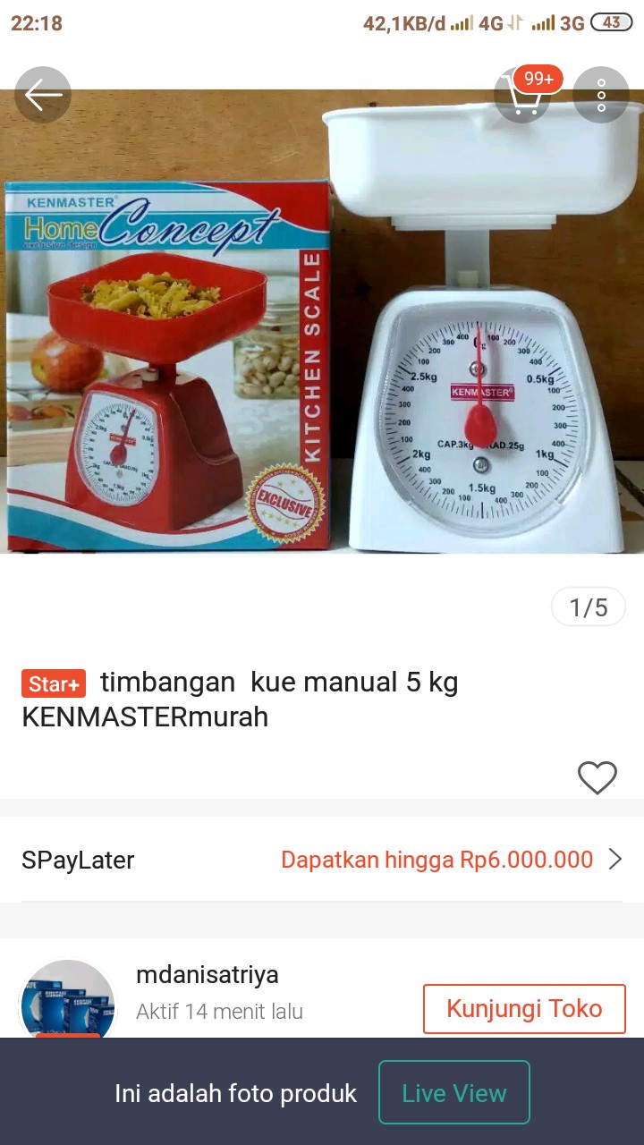 Timbangan  Kue Manual 5 Kg Kenmastermurah