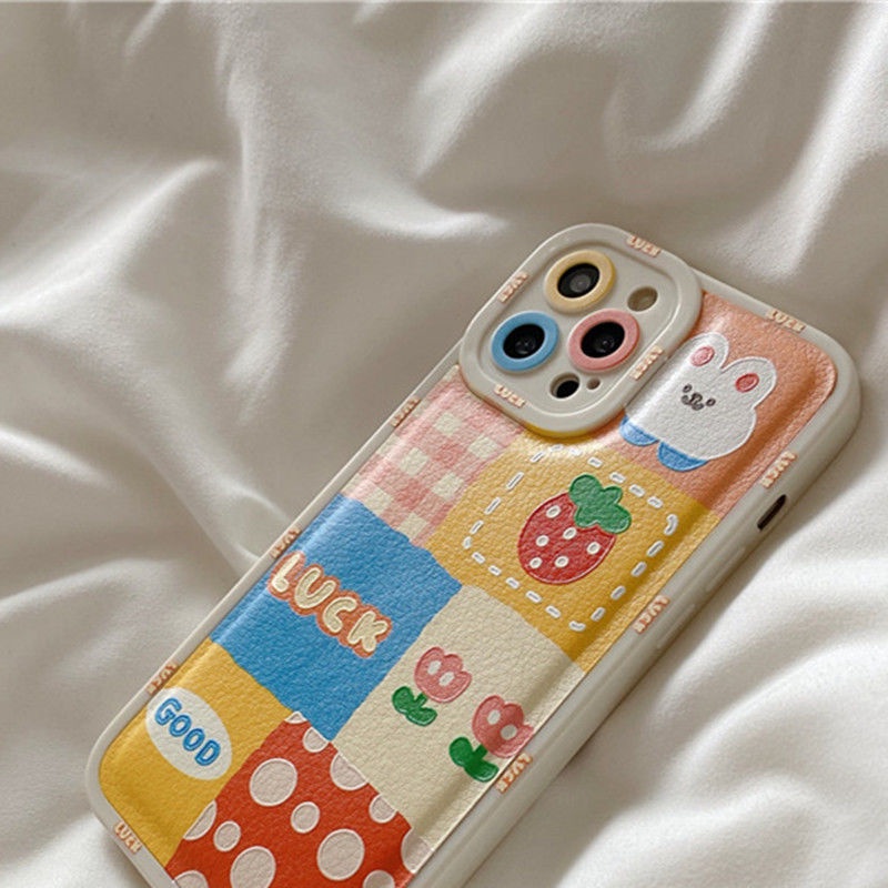 Buah Persegi Desain Pola Casing Ponsel untuk iPhone 12 13 11 Pro Max X Xs Max Xr 7 8 Plus Casing Silikon Tphd