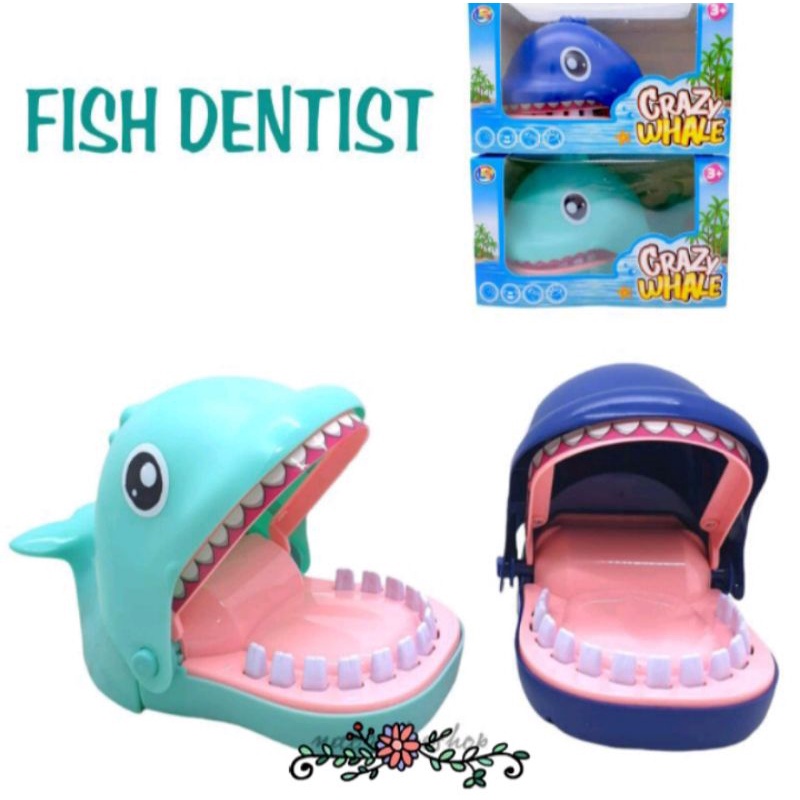 Mainan Ikan Paus Gigit Tangan /  Mainan Ikan Gigit Tangan / Mainan Anak Fish Dentist / Mainan Prank 