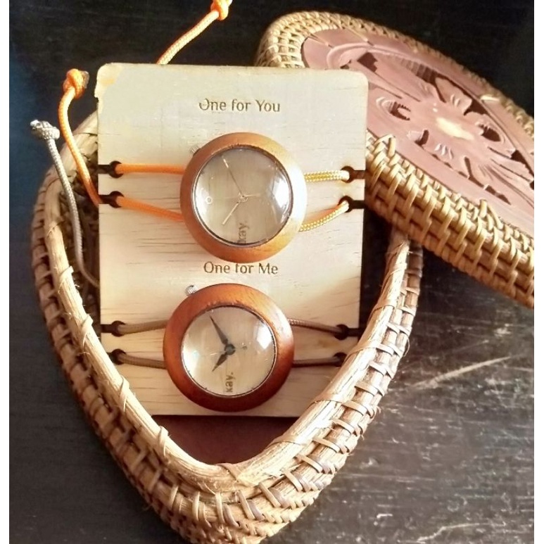 Jam tangan couple. kayu mahony