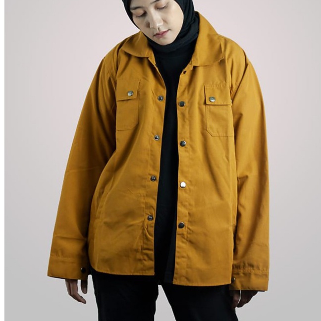 Kemeja Wanita Oversize Jaket Semi Parka Wanita Baby Canvas