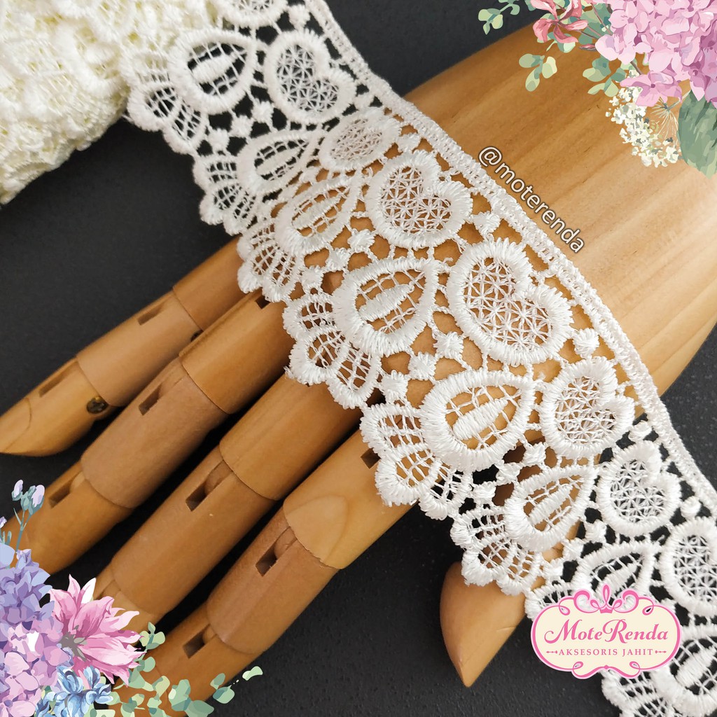 Renda giper/gyper, lebar 5cm (harga per 50cm) kode 5GVI50