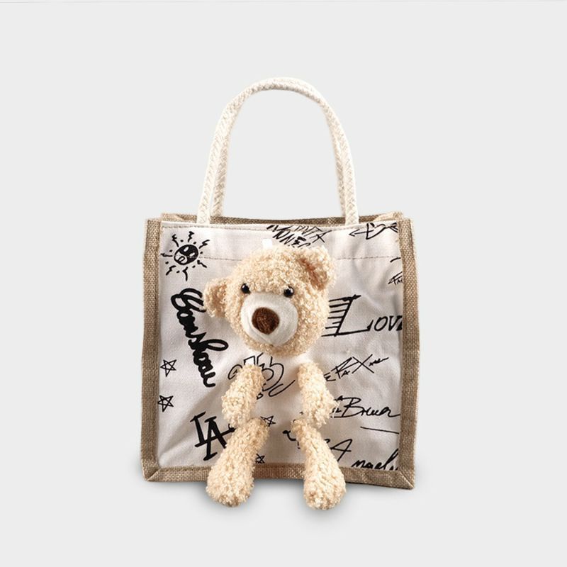 fluffy bear tote bag