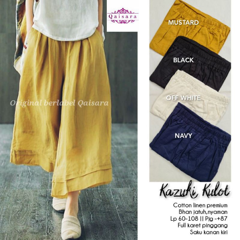 KAZUKI KULOT (CELANA BAHAN LINEN KATUN RAMI )