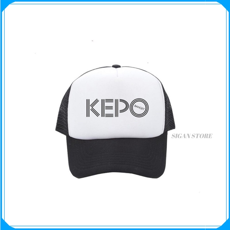 Topi Trucker KEPO - HITAM PUTIH