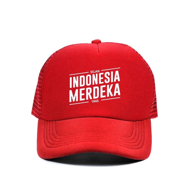 TERMURAH Topi Trucker Custom INDONESIA MERDEKA SEJAK 1945