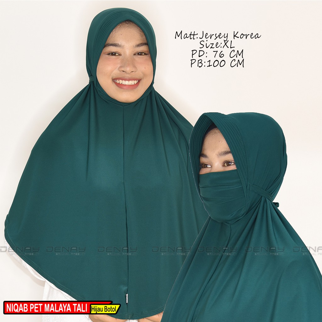 TOKODENAY - Hijab Masker - Niqab Malaya 2in1 - Bahan Jersey - Jilbab Wanita Muslimah - Best Seller