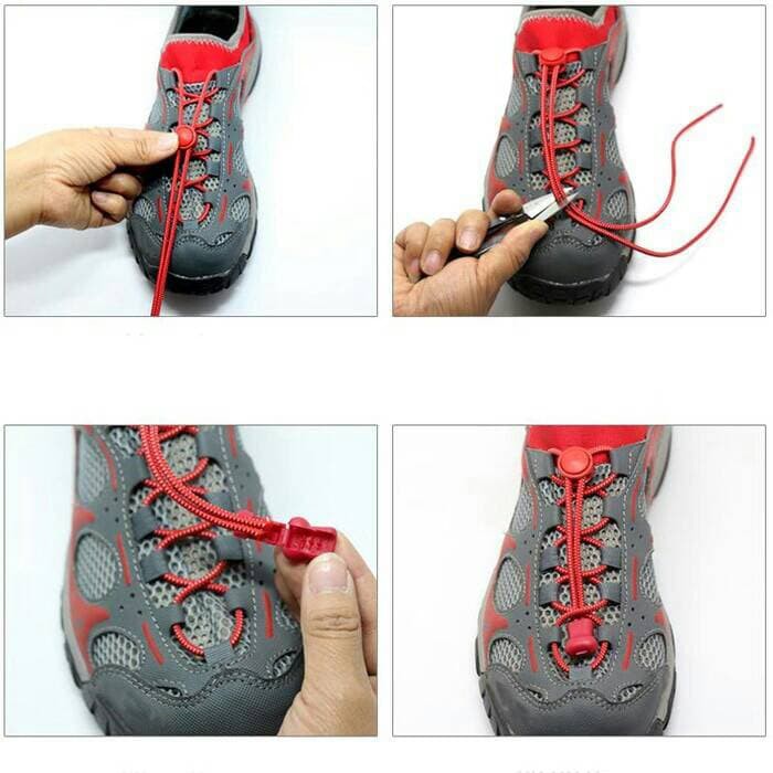 Tali sepatu elastis shoe lock lace laces elastic lari olahraga LOCK LACES Tali Sepatu Serut Elastis