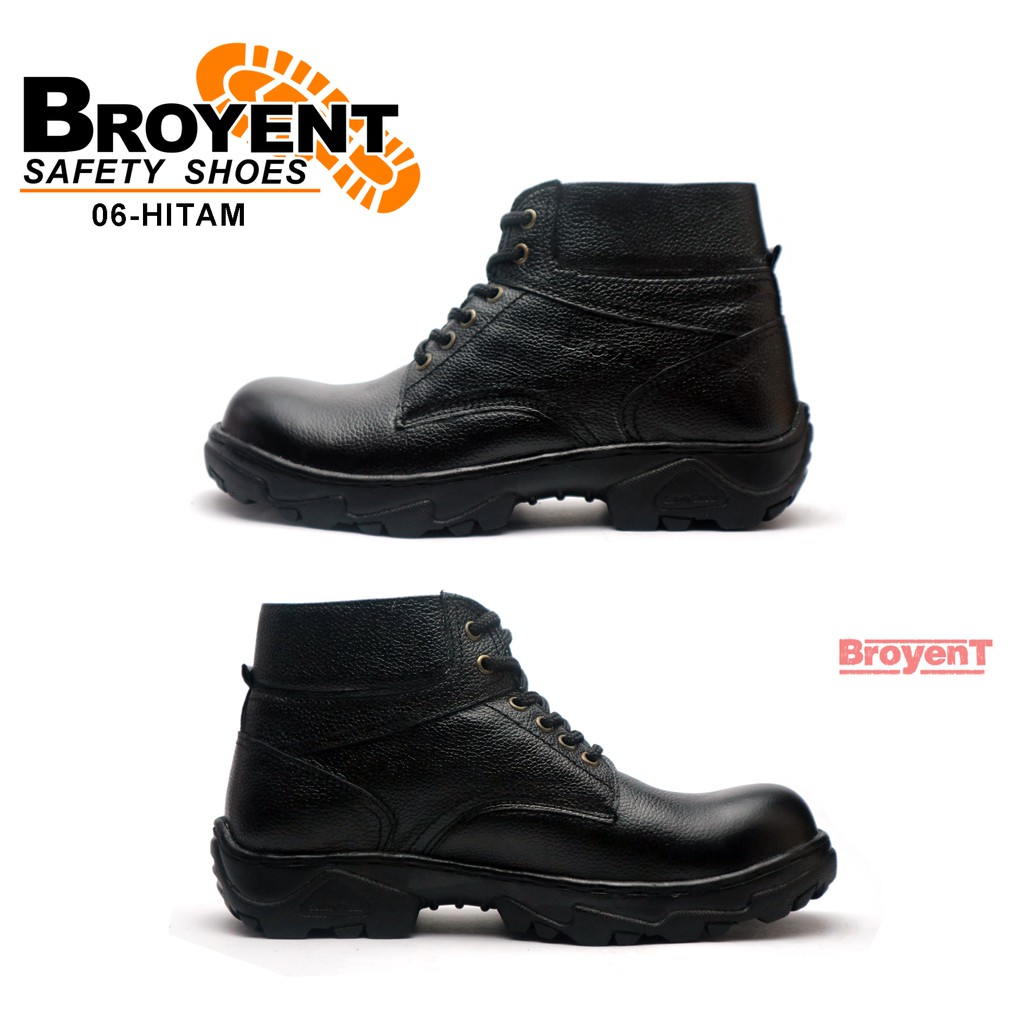 Sepatu Safety Pria Boots Tali Kulit Sapi High Quality 06