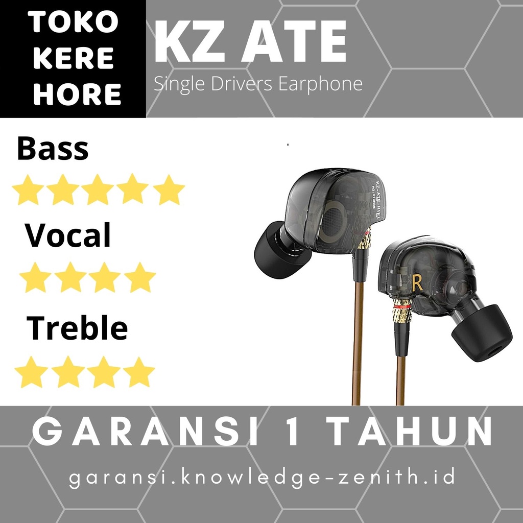 Knowledge Zenith Copper Driver In-Ear  Earphones 3.5mm - KZ-ATE