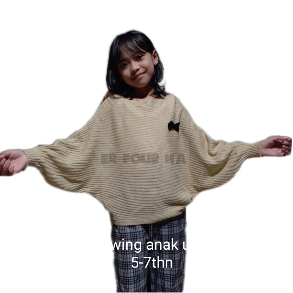 batwing knit kids | 5-7-8 thn | blouse anak | baju anak murah