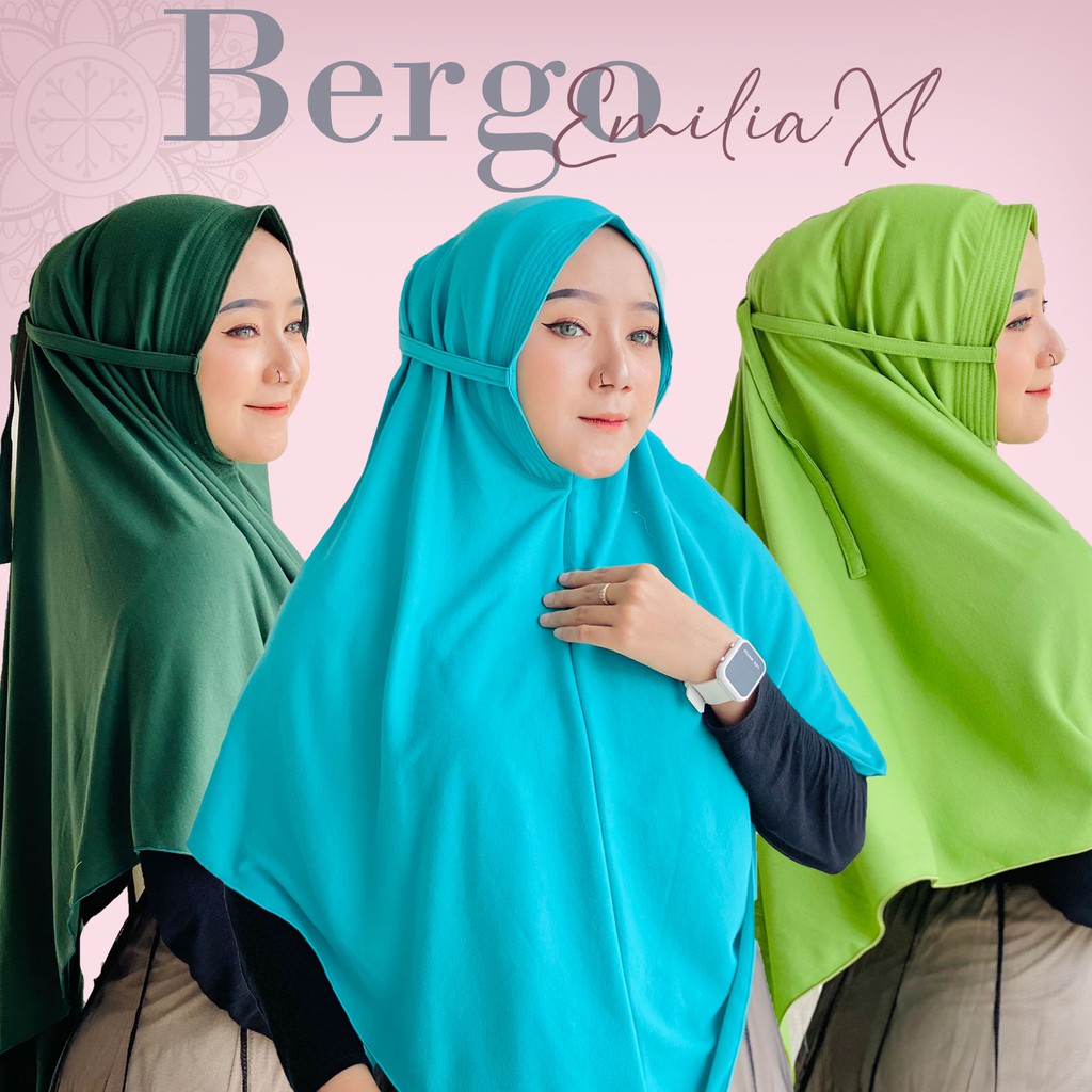 Hijab Instan Bergo Emilia XL Tali instan kaos Bergo-1