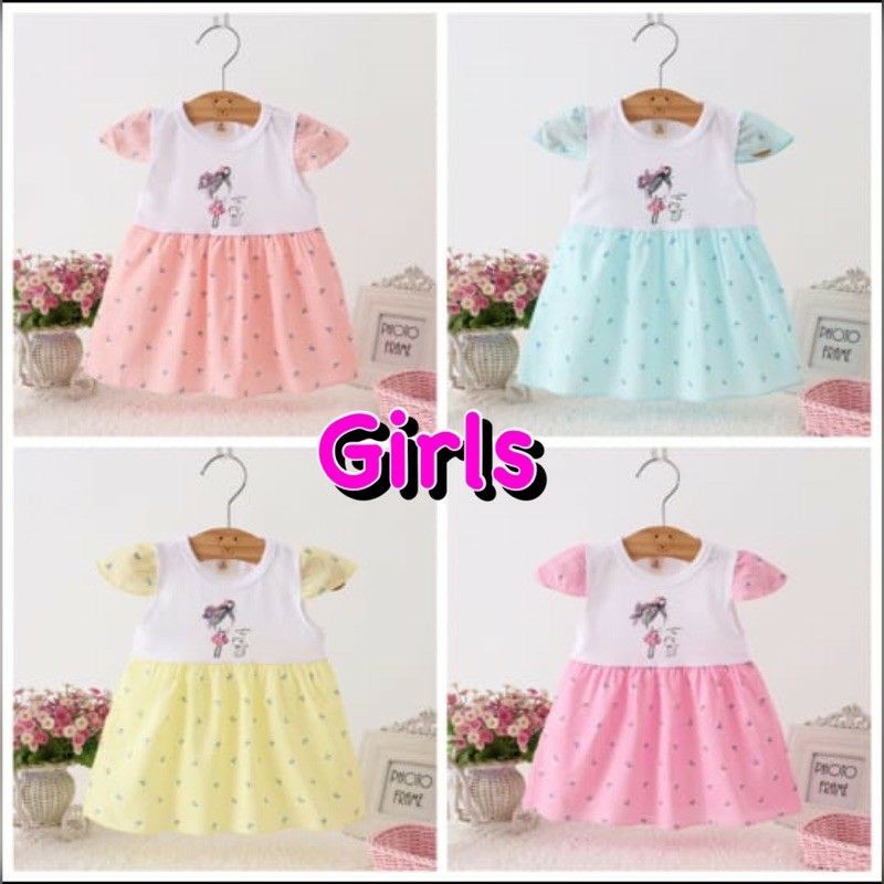 IMPORT DRESS MINI ANAK PEREMPUAN USIA 0 - 12 BULAN dress anak perempuan baju bayi cewek rok bayi