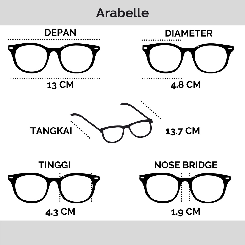 Flavia Eyewear - Kacamata Arabelle Round Elastic (custom minus, photochromic, blueray, bluechromic dan photobrown)