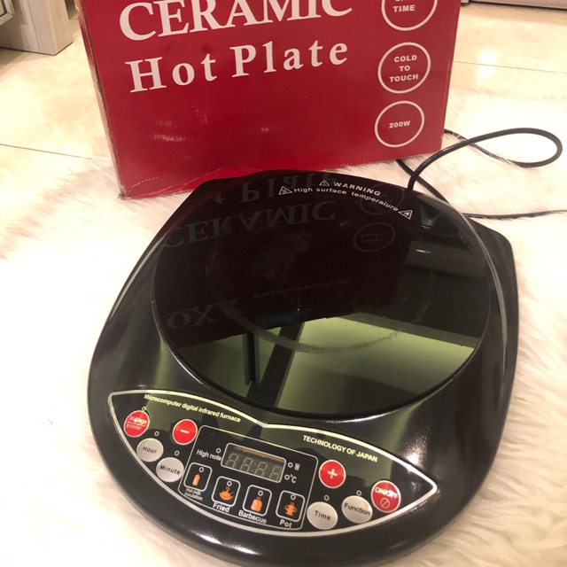 oxa ceramic hot plate hotplate hotpot kompor listrik stove iron ironstove black hitam