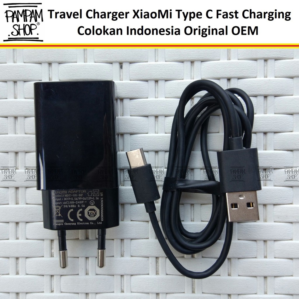 Charger XiaoMi Type C Colokan Indonesia Fast Charging MDY-08-DF MDY08DF Quick Tipe Mi4C Mi4S Mi5 Mi6