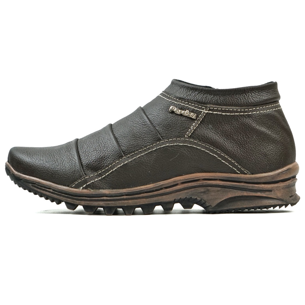 Sepatu Boots Pria Casual Sepatu Boot Touring Model Single Zipper Kulit Asli MORALIST T002