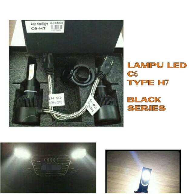 Lampu LED Mobil C6 Type Lampu H7 Black Series
