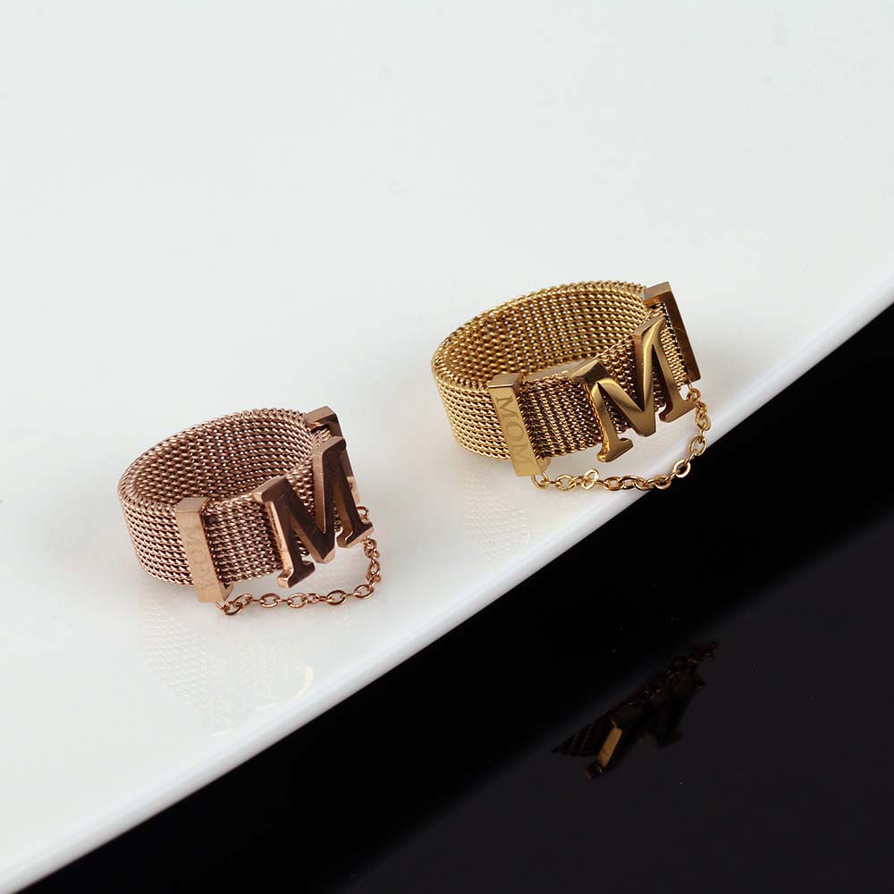 Needway  Temperament Finger Rings Hip Hop Fashion Jewelry Metal Rings Women All-match Chain Punk Korean Girls Titanium Steel/Multicolor