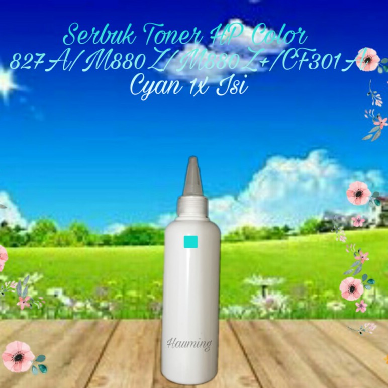 Serbuk Bubuk Toner Refill HP Color 827A M880Z M880Z+ CF301A Cyan 1x Isi