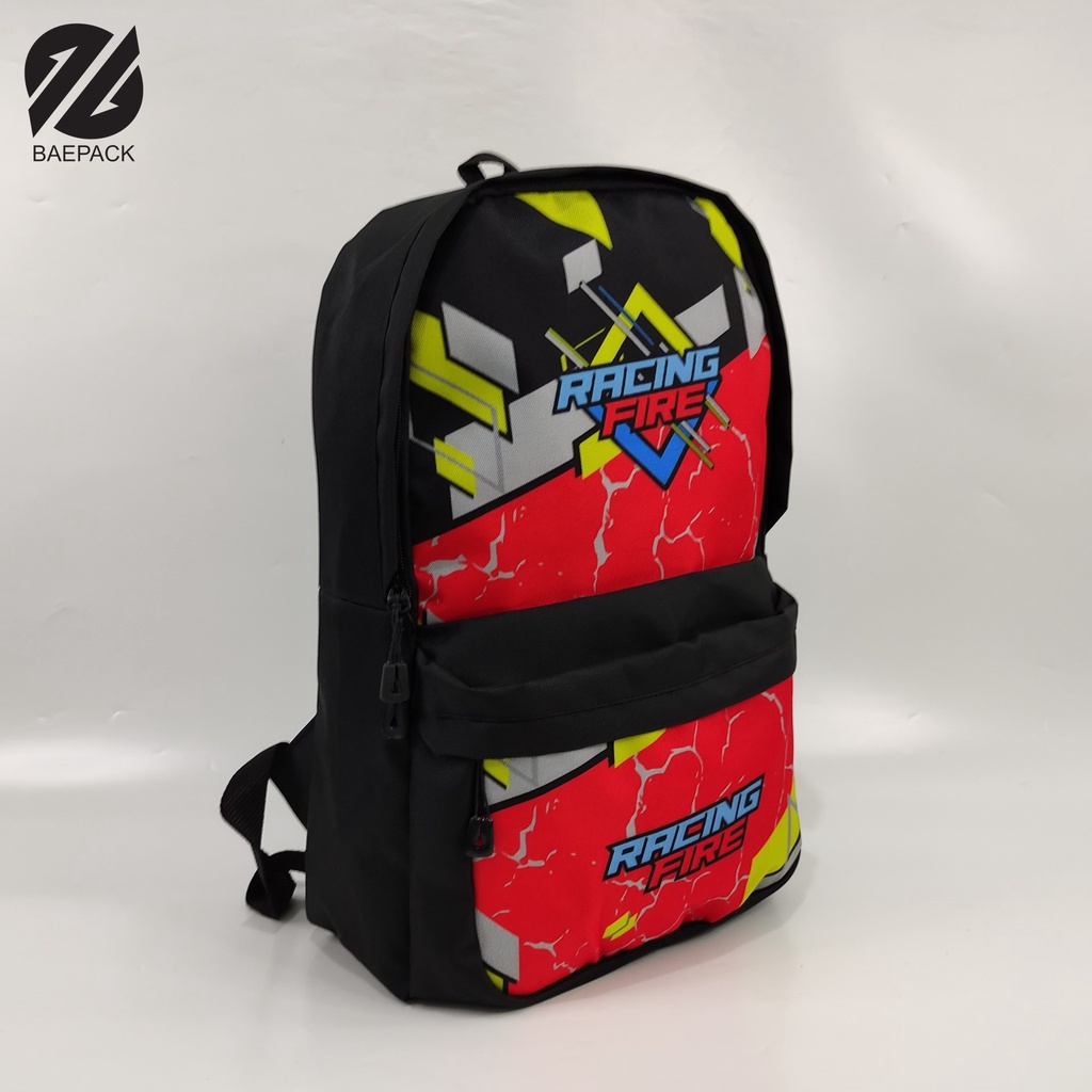 Tas Punggung Ransel Bagpack Cowok Racing Fire Original Baepack / Ransel Pria Murah Berkualitas Produsen Bandung / Tas Sekolah Karakter Premium