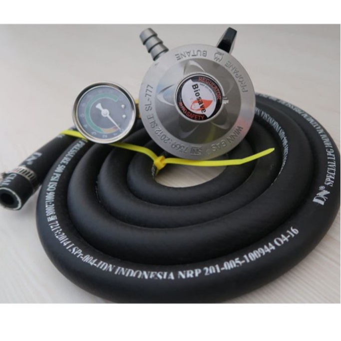 Regulator BRIGHT MATIC BIOSAVE WINNGAS SL 777 M Selang Gas LPG 500 PSI Anti Meledak