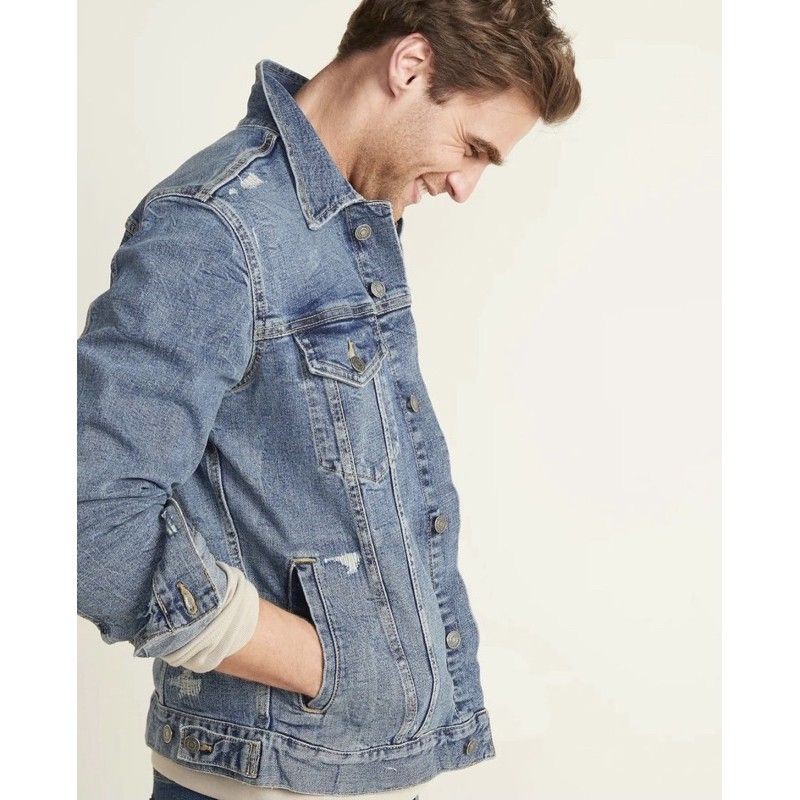 Jaket GAP Denim Pria Hitam Biru Men Jacket