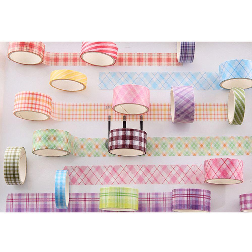 Nanas 6roll /box Washi Tape Set Grid Washitape Pita Hias Kawaii Sticker