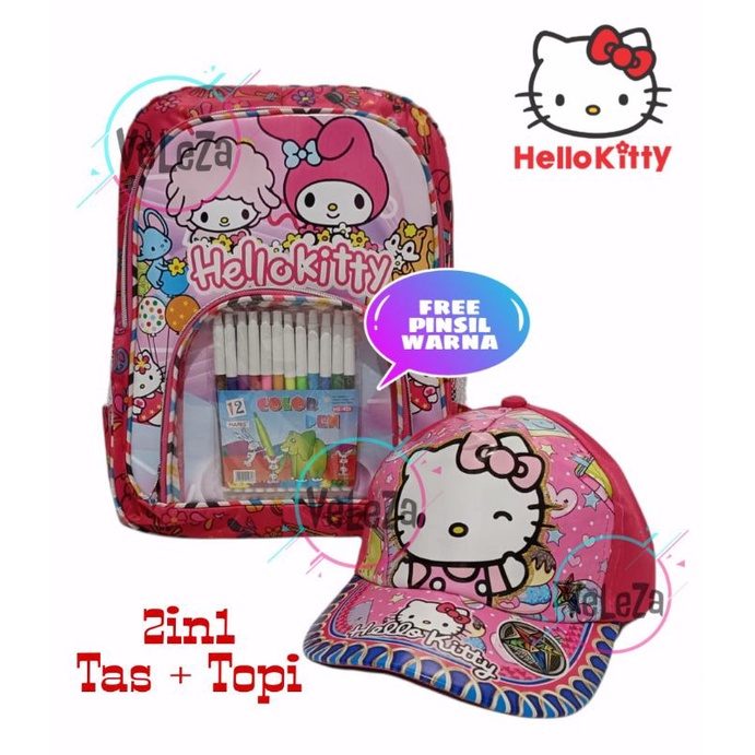 Tas ransel anak perempuan sekolah PG PAUD TK karakter Hello Kitty - tas anak