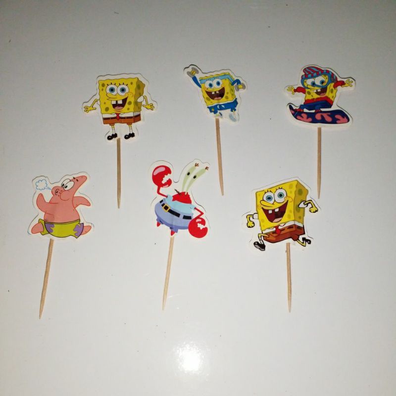 CAKE TOPPER SET HAPPY BIRTHDAY SPONGEBOB