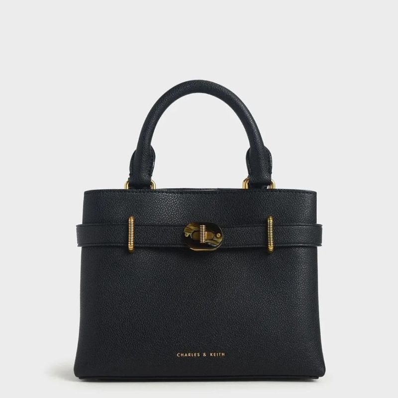 8.8 SALE | CK Double Handle Turn-Lock Structured Bag