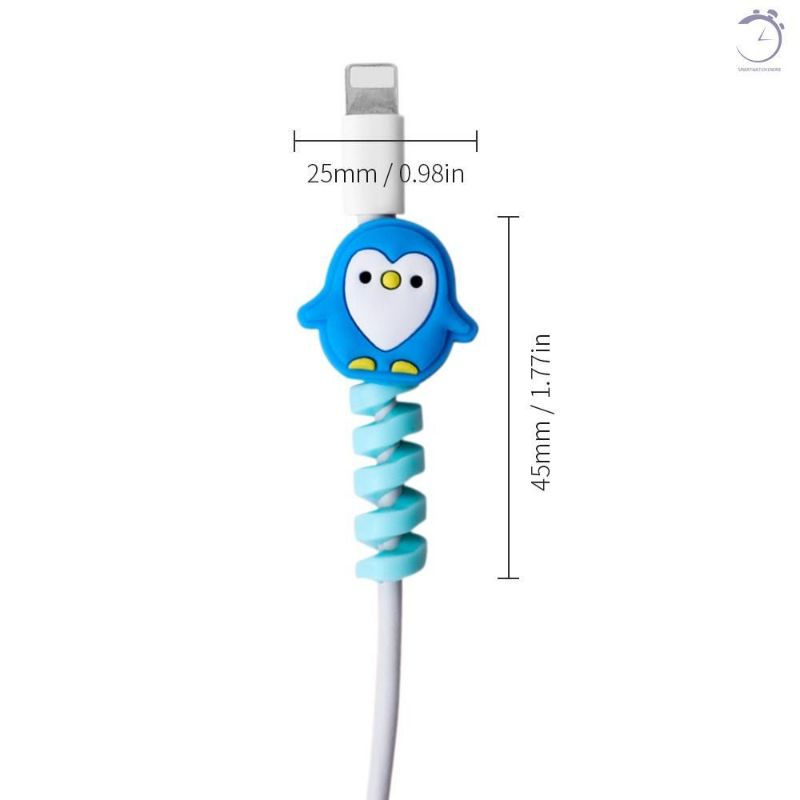 Pelindung Kabel Data (2pcs) / Protector Charger Cable USB Bentuk Spiral Bahan Silikon