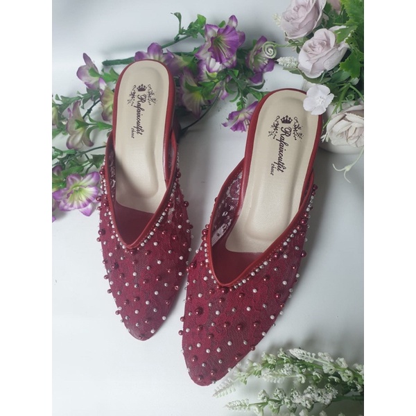 sepatu renitha merah marron tinggi 7cm tahu