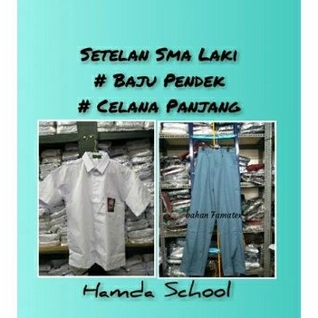 Setelan Sma Laki Baju Pendek Celana Panjang Seragam Sekolah