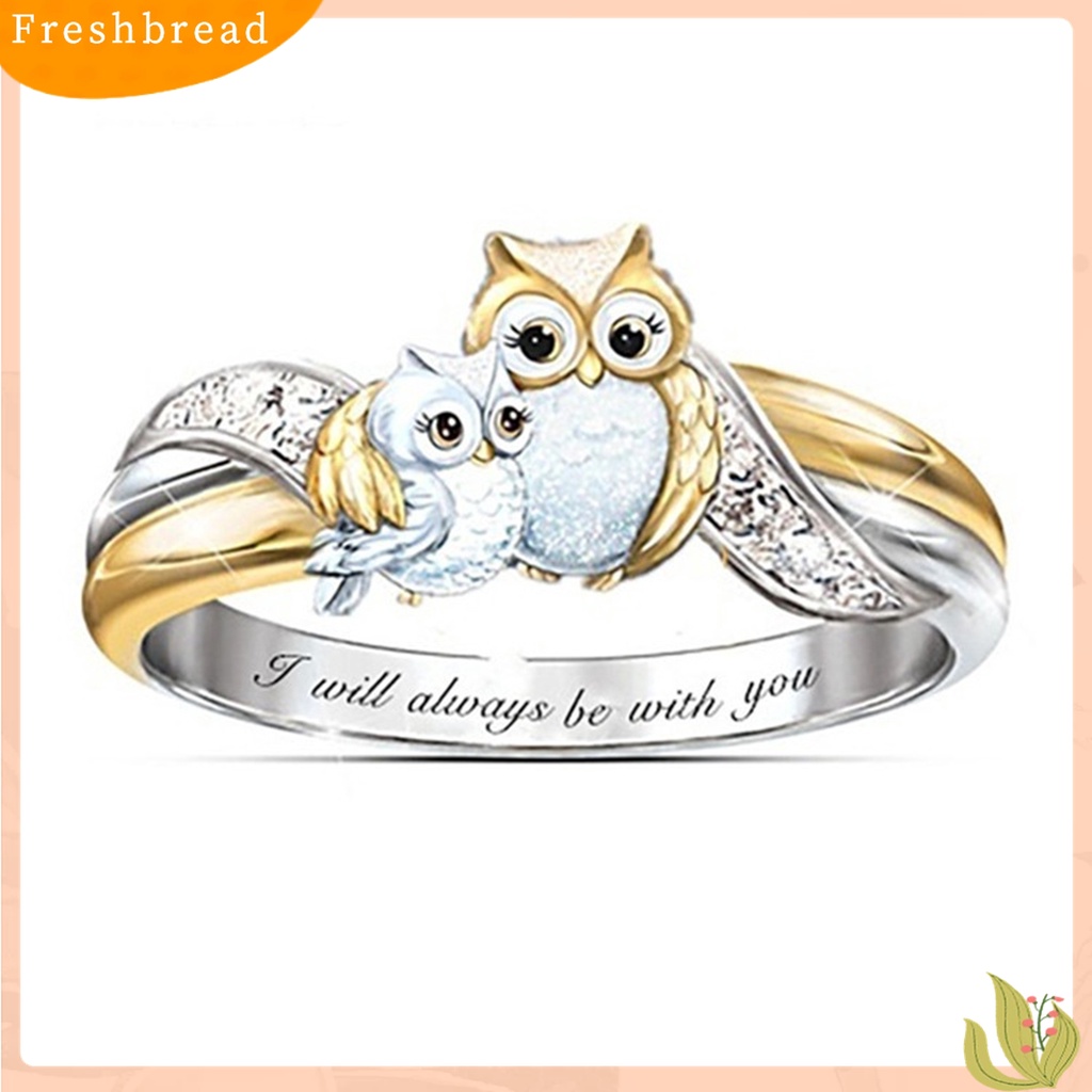 Terlaris Ring Internal Lettering Implying Faux Drill Jewelry Gifts Animal Owl Ring for Christmas