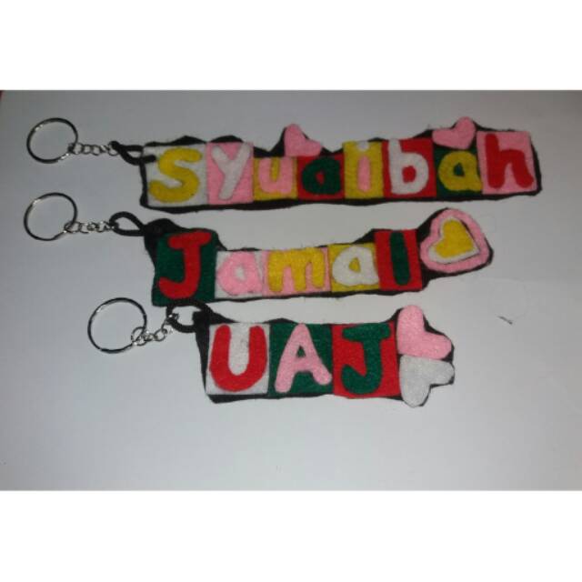 Gantungan kunci nama, flanel