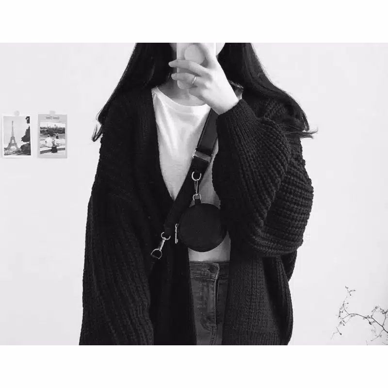 Chexicila Cardi Rajut PREMIUM Super Tebal /Premium 3get Super TEBAL Rajut adem Halus-3GT01 - Black
