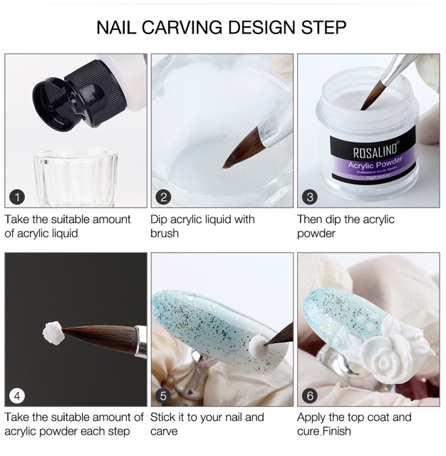 ROSALIND acrylic liquid cairan monomer bubuk akrelik 3d flower wedding nails