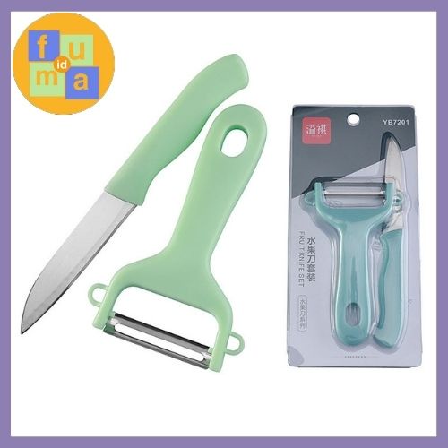 SET Peeler dan Pisau / Set Dapur - Pisau Kupas Buah /  pisau serbaguna / peeler multifungsi / Peeler Parutan Pengupas Serutan Slicer Buah Sayuran Kentang Wortel Stainless / Pengupas Serbaguna