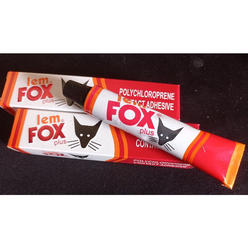 Lem Fox Plus Tube Box 20 gr Plastik Kulit Sintetis Karet HPL Porcelain Karpet Gasket Mesin Serbaguna Murah Grosir