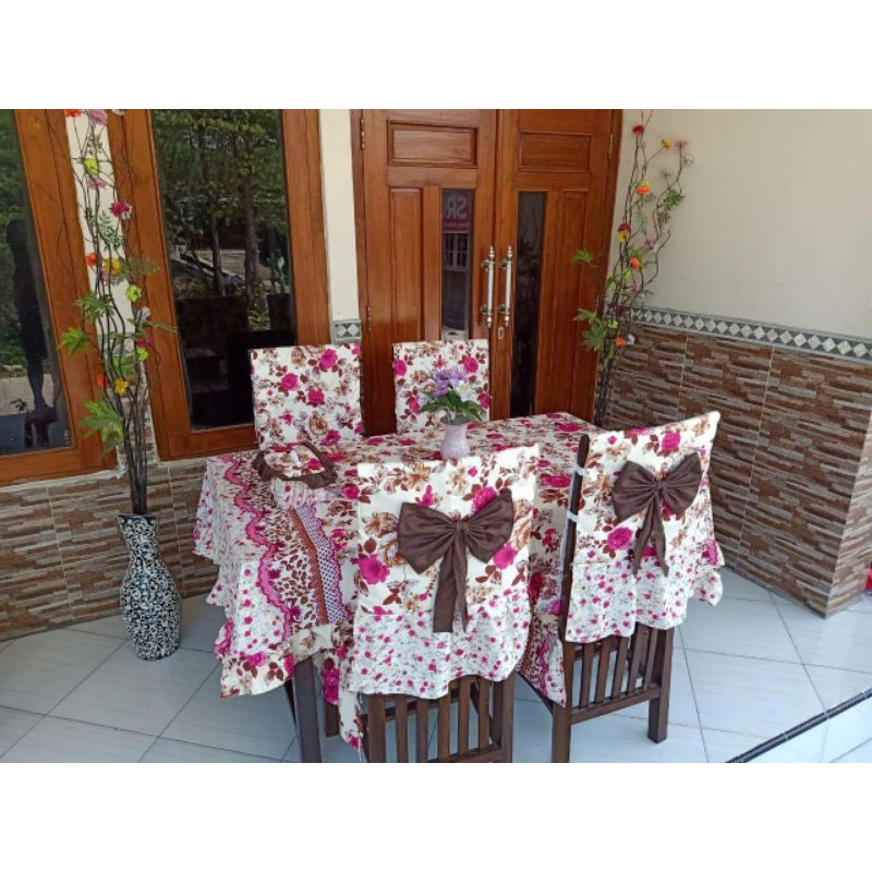 set sarung kursi makan/taplak meja