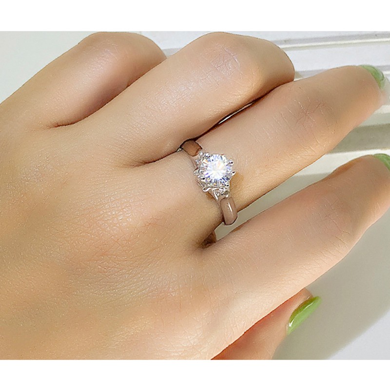 925 cincin perak murni wanita Moissan berlian pt950 cinta angsa ganda fashion perhiasan