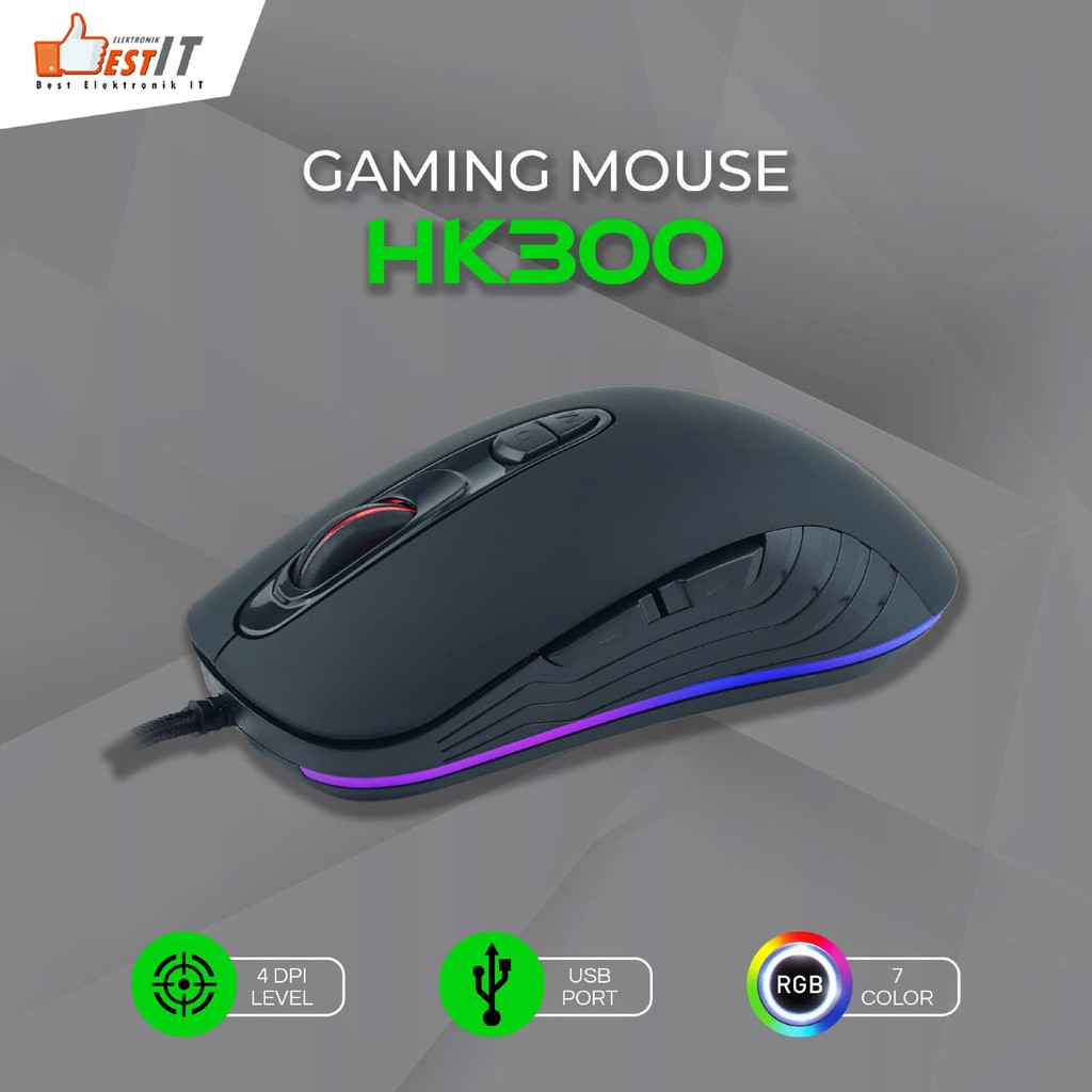 Mouse PC Komputer Laptop Gaming NYK HK-300 Darkmoon Mouse Gaming RGB