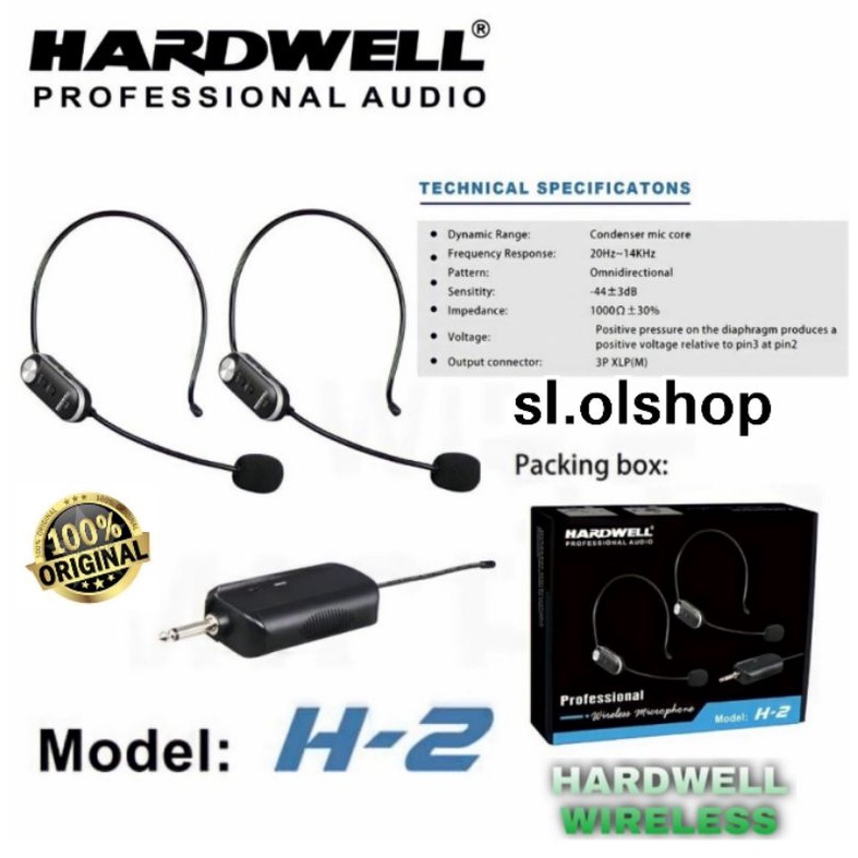 Mic Wireless Microphone Hardwell H-2/H2 Original