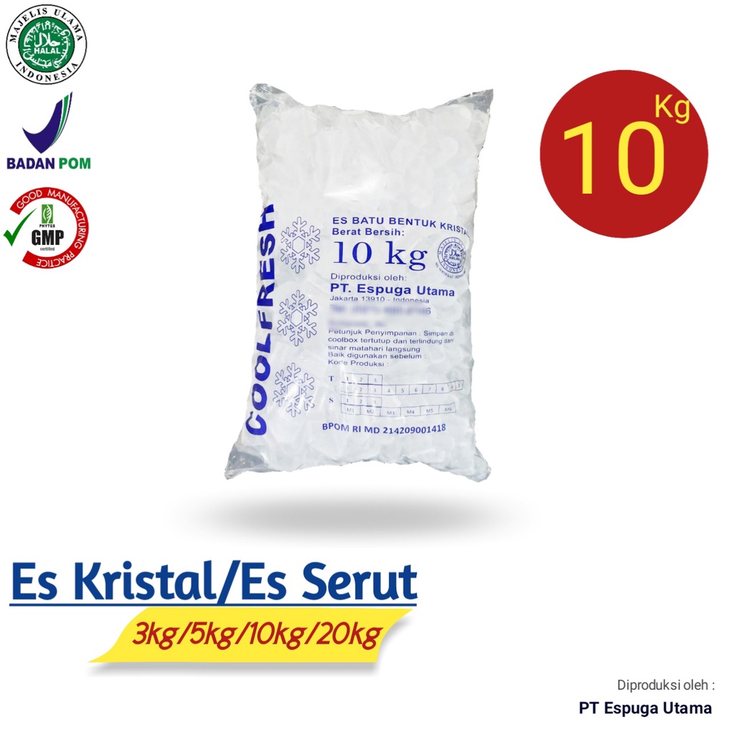 CoolFresh Es Batu Kristal/Serut 10KG BPOM RI